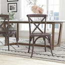 EMMA + OLIVER 2-Pack Gray Wash Dark Driftwood X-Back Chair