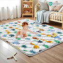 Baby Play Mats for Floor, 71x59 Playpen Mat for Babies, Extra Thicker & Soft Floor Crawling Mat, Foldable Non-Slip Playmat Cushioned for Infants Toddlers, Cute Animal Design by TinyTreasures Baby Boutique