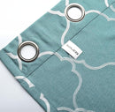 MIUCO Moroccan Embroidered Semi-Sheer Curtains Faux Linen Grommet Curtains for Living Room 52 x 84 Inch 2 Panels Set, Teal by CozyNest Decor