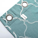 MIUCO Moroccan Embroidered Semi Sheer Curtains Faux Linen Grommet Window Panel Pair for Bedroom 52 x 63 Inch, Teal by CozyNest Decor