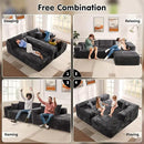 ovios 104" Cloud Sectional Couch with L-Shape Chaise,Modern Modular Sofa with Deep Seat, Upholstered Couches for Living Room Bedroom,No Assembly Required, Grey (Plush Corduroy Fabric) by CozyNest Decor