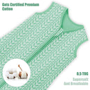 SWEET DOLPHIN Baby Sleep Sack 6-12 Months - 100% Cotton 2-Way Zipper TOG 0.5 Infant Wearable Blanket, Newborn Essentials Toddler 3 Pack Sleeping Sacks - Green by TinyTreasures Baby Boutique