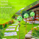 Garden Solar Lights, Decorative LED Honeycomb Glass Ball Garden Stake, Glass and Metal Outdoor Decoration, 4 x 31 Inch (Green) by CozyNest Decor