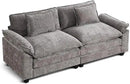 URRED Modular Sectional Sofa Comfy Cloud Couch, Modern Chenille Sofa Sleeper Deep Seat Couches with Ottoman/Pillows for Living Room (Gray, 82.6'') by CozyNest Decor