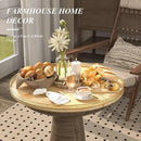 24 Inch Extra Large Lazy Susan Turntable - Premium Solid Oak Wood & Iron | Rustic Farmhouse Rotating Tray for Dining Table, Kitchen Countertop, Centerpiece Decor | Smooth 360° Spin | Durable & Stylish by CozyNest Decor