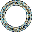 Mosaic Mirror, Wall Art Décor – Handcrafted Decorative Wall Mirror, Light and Navy Blue, Brown, Gray, and Black Round Mosaic by CozyNest Decor