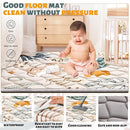 Baby Play Mats for Floor, 50x50 Playpen Mat for Babies, Extra Thicker & Soft Floor Crawling Mat, Foldable Non-Slip Playmat Cushioned for Infants Toddlers, Boho Leaf Style by TinyTreasures Baby Boutique