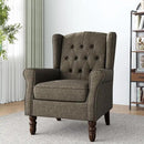 Lumibee High Back Accent Chair,Upholstered Wingback Armchair with Solid Wood Legs for Small Spaces,Comfy Single Sofa Chair for Living Room,Bedroom,Office-Taupe by CozyNest Decor
