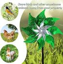 Hausse 10 Pack Reflective Pinwheels Holiday Decor, Extra Sparkly Wind Sculptures for St. Patrick's Day Decorations Party Supplies, Deterrent to Scare Birds Away from Garden Yard Patio Farm, Green by CozyNest Decor