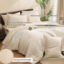 Monbix Full Size Comforter Set, Birch Marble Pattern Bedding Comforter for Full Size Bed Set, Reversible Bedding Sets 7 Pieces, Bed in a Bag with Comforter, Sheets, Pillowcases & Shams by CozyNest Decor