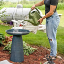 Sunnydaze Gleeful Garden Metal Bird Bath for Outdoors - Large Decorative Iron Birdbath - 23-Inch - Matte Blue by GreenHaven Gardens