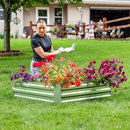 Sunnydaze Galvanized Raised Garden Bed - Metal Raised Bed for Gardening - Outdoor Planter Box for Flowers, Plants, and Vegetables - Silver - 48" W x 36" D x 12" H Rectangle by GreenHaven Gardens