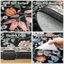 Runner Rug for Entryway: 2.6x8 Kitchen Rugs Non Slip Washable Ultra-Thin Soft Floral Carpet Indoor Stain Resistant Carpets for Hallway Bedroom Kitchen Laundry Bathroom Dorm Dark Black by TinyTreasures Baby Boutique