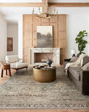 Loloi Layla Collection LAY-03 Olive/Charcoal 2'-3" x 3'-9" .13" Thick Accent Rug, Soft, Durable, Vintage Inspired, Distressed, Low Pile, Non-Shedding, Easy Clean, Printed, Living Room Rug by CozyNest Decor
