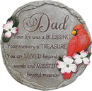 INSPIAMZUE Dad Memorial Stone - Cardinal Memorial Garden Stone Sympathy Gift for Loss in Loving Memory of Dad in Heaven - Remembrance of Father Bereavement Keepsake Gift TNS1 by GreenHaven Gardens