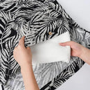 Linen Hanging Laundry Bag, 100% Linen Leaf Print Over The Door Laundry Hamper with Buttons and Zipper, Space Saving Door Hampers for Laundry Dirty Clothes Home Travel, Black, 19.7x27.5inches by CozyNest Decor