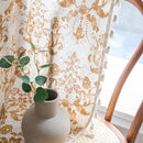 Sutuo Home Boho Curtains for Bedroom Living Room 96 Inches Length Long, Printing Moroccan Cotton Linen Rod Pocket Vibe Farmhouse Bohemian Tassels Window Treatment, 1 Panel 59" W x 96" L, Brown Damask by CozyNest Decor