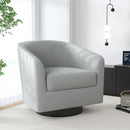 Swivel Barrel Accent Chair, Modern Round Chenille Fabric Arm Chair for Living Room, Bedroom, Comfy Club Reading Chairs for Adults（Chenille Fabric, Light Grey, Set of 4 by CozyNest Decor