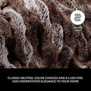 Mon Chateau Premium Reversible Luxury Faux Fur Throw for Couch, Sofa, or Bed - Plush Cozy Soft Blanket for Sleeping or Home Décor, 60" x 70" (Ruched Dark Brown) by CozyNest Decor
