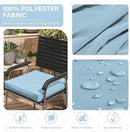 Patio Chair Cushions 17 X 16 X 3 Inch Waterproof Outdoor Seat Cushions for Patio Furniture, Outdoor Sofa Couch Pads with Ties & Handle, Set of 2, Light Blue by GreenHaven Gardens
