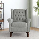 Lumibee High Back Accent Chair,Upholstered Wingback Armchair with Solid Wood Legs for Small Spaces,Comfy Single Sofa Chair for Living Room,Bedroom,Office-Light Gray by CozyNest Decor