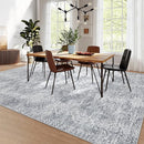 COZYLOOM Area Rug 4x6 Modern Washable Distressed Accent Carpet with Non-Slip Backing, Ultra-Soft Contemporary Geometric Floor Mat for Living Room, Kitchen, Bedroom, Grey by TinyTreasures Baby Boutique