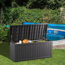 200 Gallon Lockable Resin Deck Box, Waterproof & UV-Resistant Outdoor Storage Box for Outdoor Cushion Storage, Garden Tools & Pool Accessories Storage, Black by CozyNest Decor