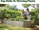 Galvanized Raised Garden Beds Outdoor // 8×2×1 ft Planter Raised Beds for Gardening, Vegetables, Flowers // Large Metal Garden Box (Silver) // Patented Tool-Free Design by GreenHaven Gardens