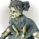Alpine Corporation 26" Tall Indoor/Outdoor Girl Jumping Over Boy Statue Yard Art Decoration by GreenHaven Gardens