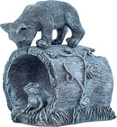 Gutter Downspout Extension - Downspout Splash Block - Downspout Diverter Garden Statue (Playful Chasing Kitty and Frog) by GreenHaven Gardens