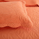MarCielo 3-Piece 100% Cotton Oversized Bedspread Lightweight Quilt Coverlet Embroidery Farmhouse Bedding Set T0 (Salmon, Oversized King (118"x106")) by CozyNest Decor