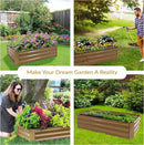Sunnydaze 11.75" H Raised Metal Garden Bed - Galvanized Raised Garden Bed Outdoor for Vegetables and Flowers - Brown - 4' x 2' Rectangle by GreenHaven Gardens