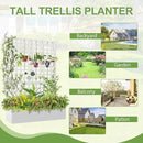 Metal Raised Garden Bed, Trellis Planters Bed with Drainage Holes for Climbing Plants, Vegetables Outdoor Privacy Screen with Planter Box 73"x47"x16", White by GreenHaven Gardens