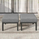 Solaste Outdoor Footstools Patio Ottoman Set of 2, Aluminum All-Weather Outdoor Footrest Seat with Removable Cushions, Patio Furniture Ottomans for Garden, Backyard, Poolside-Gray by CozyNest Decor