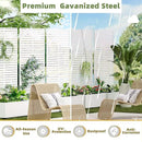 Casaphoria Metal Raised Garden Bed with Trellis and Wheels, 72"x35"x16" Planter Box for Climbing Plants, Vegetables & Vines, Features Drainage Holes and Privacy Screen (White-Louvered) by GreenHaven Gardens