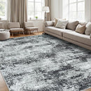 Area Rugs 8x10 Living Room Rugs: Modern Abstract Washable Rug with Non-Slip Backing, Stain Resistant Indoor Floor Large Carpet for Bedroom Dining Room Table Nursery Hallway Home Office Dark Black/Gray by TinyTreasures Baby Boutique