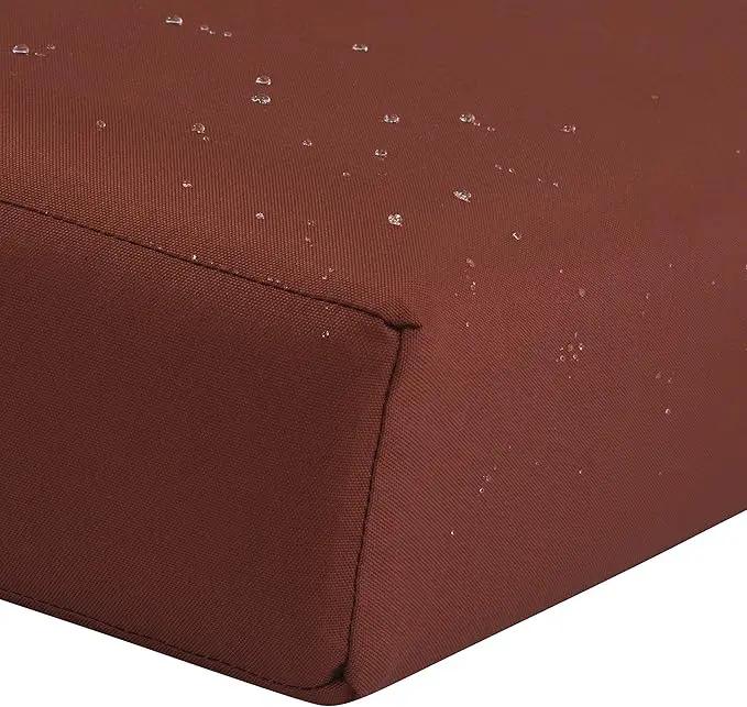 Classic Accessories Ravenna Water-Resistant 25 x 25 x 5 Inch Square Patio Seat Cushion Slip Cover & Foam, Spice, Lounge Chair Cushion, photo 4 of 19