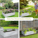 Sunnydaze 11.75" H Raised Metal Garden Bed - Galvanized Raised Garden Bed Outdoor for Vegetables and Flowers - Woodgrain - 4' x 2' Silver by GreenHaven Gardens