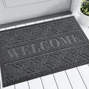 Yimobra Welcome Matt Outdoor Indoor 29.5x17, All-Weather Waterproof Front Door Mat Outside Entrance, Non-Slip Low Profile Porch Patio Doormat, Dark Grey by CozyNest Decor
