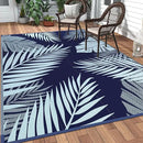 GENIMO Outdoor Rug 8' x 10' Waterproof for Patios Clearance, Reversible Outdoor Plastic Straw Camping Rug Carpet, Large Area Rugs Mats for RV, Camper, Deck, Balcony, Porch, Beach, Navy Blue&Baby Blue by CozyNest Decor