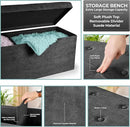 Sorbus Storage Ottoman Bench – for Living Room, Hallway, End of Bed, Bedroom Bench 43 in Large Folding Chest Seat Trunk w/Cover – Blankets, Coffee Table, Foot Rest– Tufted Velvet Linen Fabric (Black) by CozyNest Decor