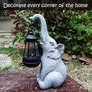 Elephant Solar Garden Statues,Resin Elephant Figurine Decorations with Solar Lights Lantern, Outdoor Elephant Decor Art for Lawn,Yard, Unique Housewarming Gift for Garden Home, VY-0617 by GreenHaven Gardens