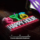 Happy Hour Neon Sign for Wall Decor Beer Bar Signs, USB Powered Dimmable LED Art Lights for Bar Pub Man Cave Party Club by CozyNest Decor