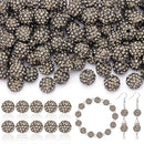 105pcs 10mm Rhinestone Beads for Jewelry Making, Gray Shiny Round Disco Ball Beads Bulk, Sparkle Crystal Clay Christmas for Bracelet Baseball Necklace Earring Crafting and DIY by TinyTreasures Baby Boutique