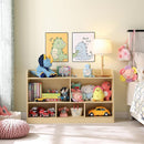 Kids Toy Storage Organizer, 5-Section Bookshelf for Organizing Books Toys, Wooden Storage Cabinet Daycare Furniture for School, Classroom Playroom, Nursery, Kindergarten (Natural) by TinyTreasures Baby Boutique