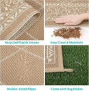 HEBE Outdoor Rug Waterproof 9x12, Reversible Plastic Straw Rug RV Camping Rug, Indoor Outdoor Patio Mat Clearance, Outside Carpet for Porch,Deck,Camper,Balcony,Backyard,Picnic by GreenHaven Gardens