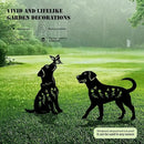 4 Pack Dog Metal Garden Decorative Stakes, Weather Proof Puppy Silhouette Statues for Yard, Patio,Outdoor Decor for Dog Lovers and Pet Owners by CozyNest Decor