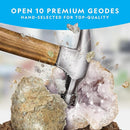 National Geographic Break Open 10 Premium Geodes – Includes Goggles & 2 Display Stands - Great STEM Science Kit, Geology Gift for Kids, Break Your Own Geodes with Crystals by TinyTreasures Baby Boutique