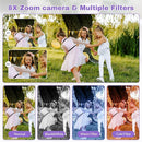Digital Camera FHD 1080P Video & 8X Digital Zoom - Compact Point and Shoot Digital Camera with 2.4" Screen, 800mAh Rechargeable Battery Portable Small Camera for Kids Teens Girls Boys(Purple) by TinyTreasures Baby Boutique