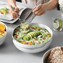 MALACASA Salad Bowls, 114 OZ(10") Extra Large Serving Bowls Set of 2, Porcelain Marble Grey Bowls Set for Soup, Salad, Ramen and Fruit, Dishwasher& Microwave Safe, Series REGULAR by CozyNest Decor